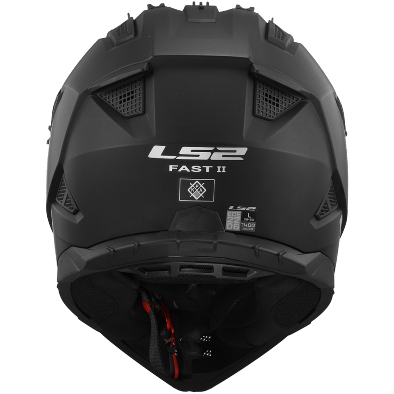 Casco da motocross LS2 MX708 Fast II Nero opaco massiccio