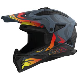 Casco da motocross LS2 MX708 Fast II Wash grigio scuro