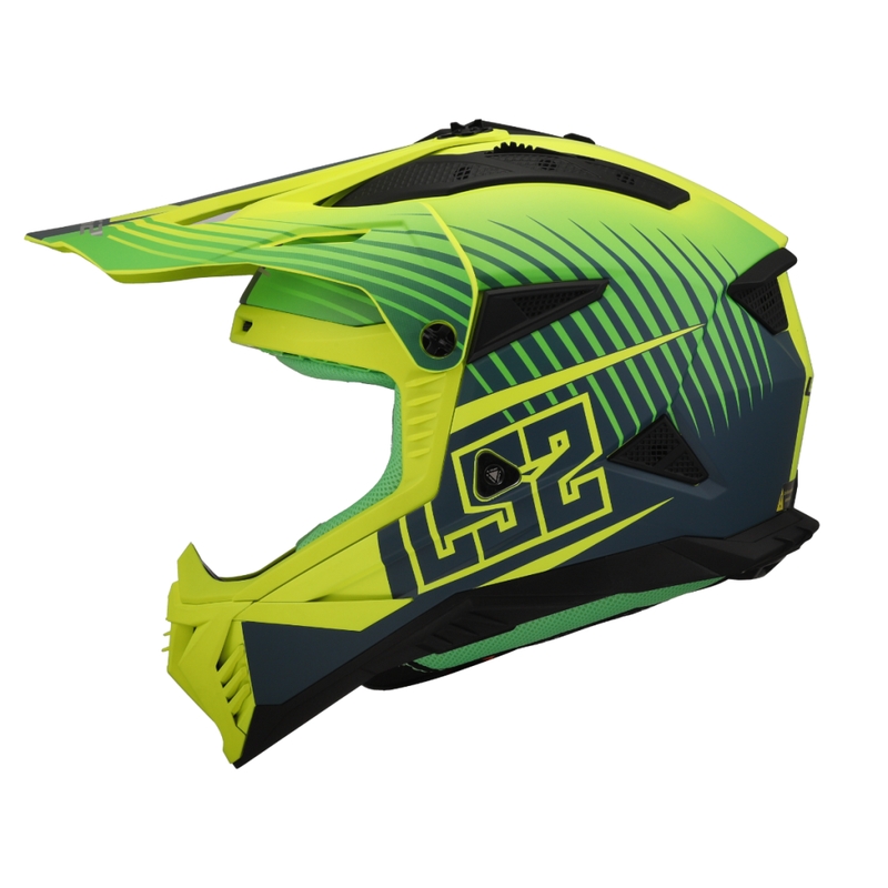 Casco da motocross LS2 MX708 Fast II Duck verde-giallo