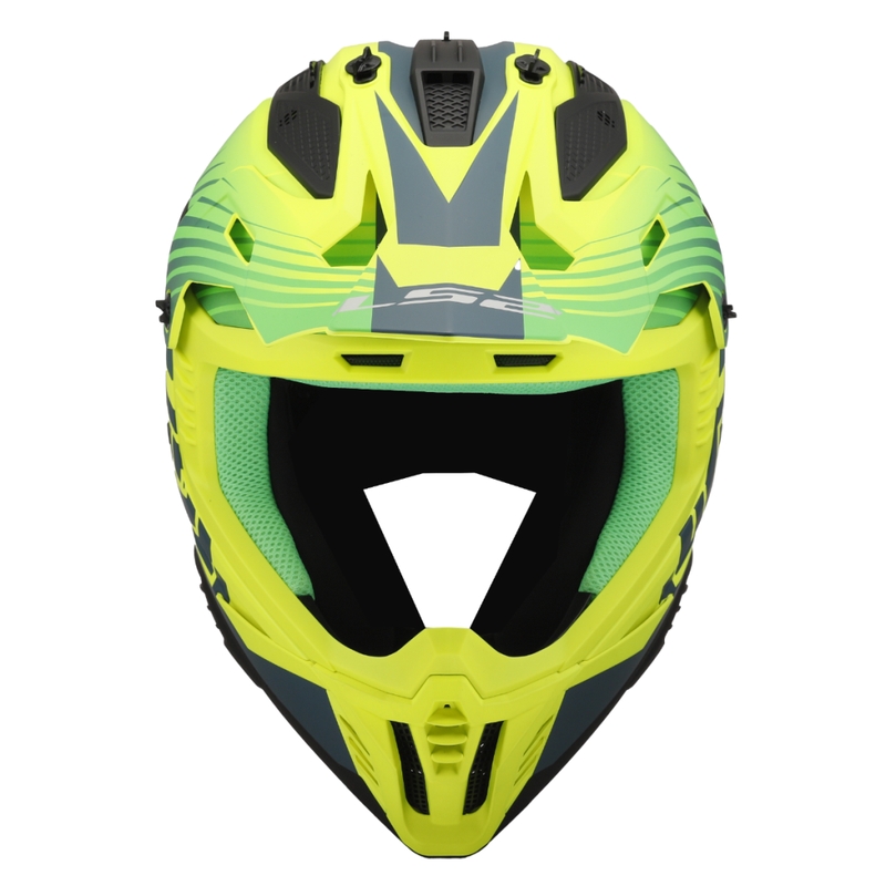 Casco da motocross LS2 MX708 Fast II Duck verde-giallo
