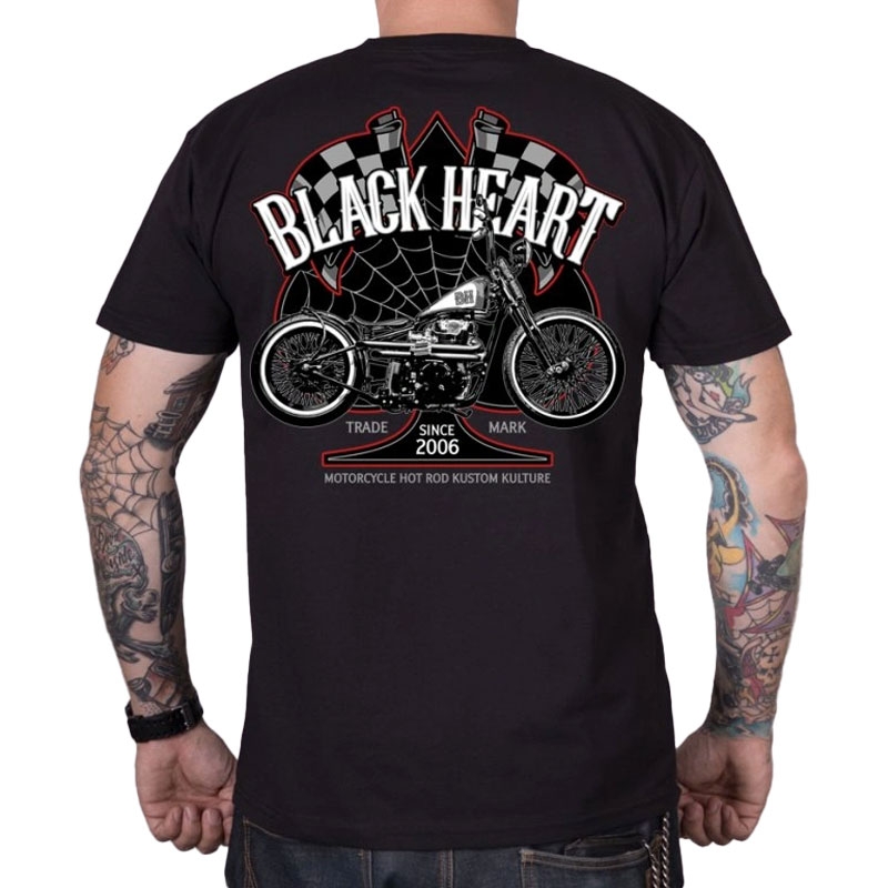 T-shirt Black Heart Chopper Race nero