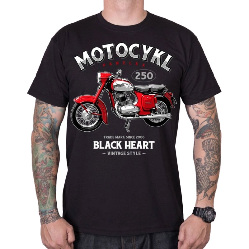 T-shirt Cuore nero Pannello moto nero
