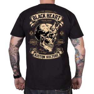 T-shirt Black Heart Devil Skull nero