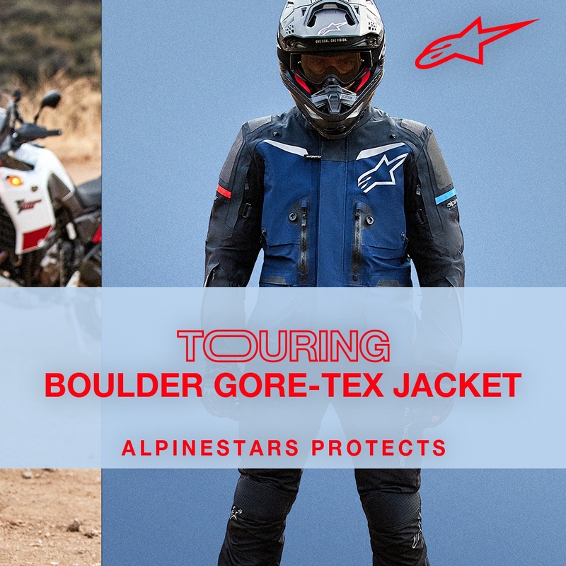 Giacca da moto Alpinestars Boulder Gore-Tex grigio scuro-chiaro