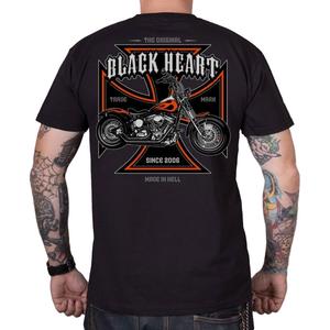 T-shirt Cuore nero Moto Croce nera