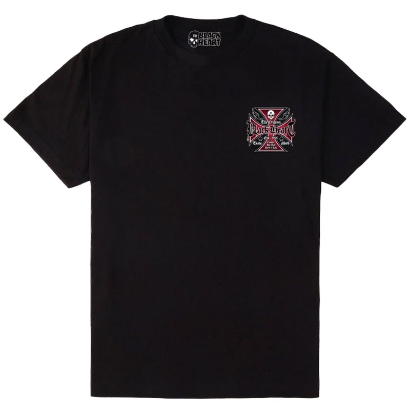 T-shirt Black Heart Cross nero