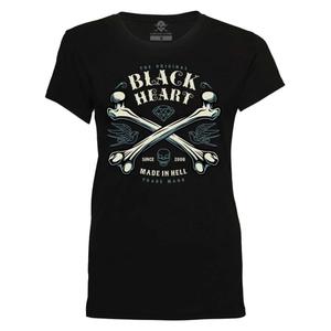 T-shirt donna Nero Heart Bones nero