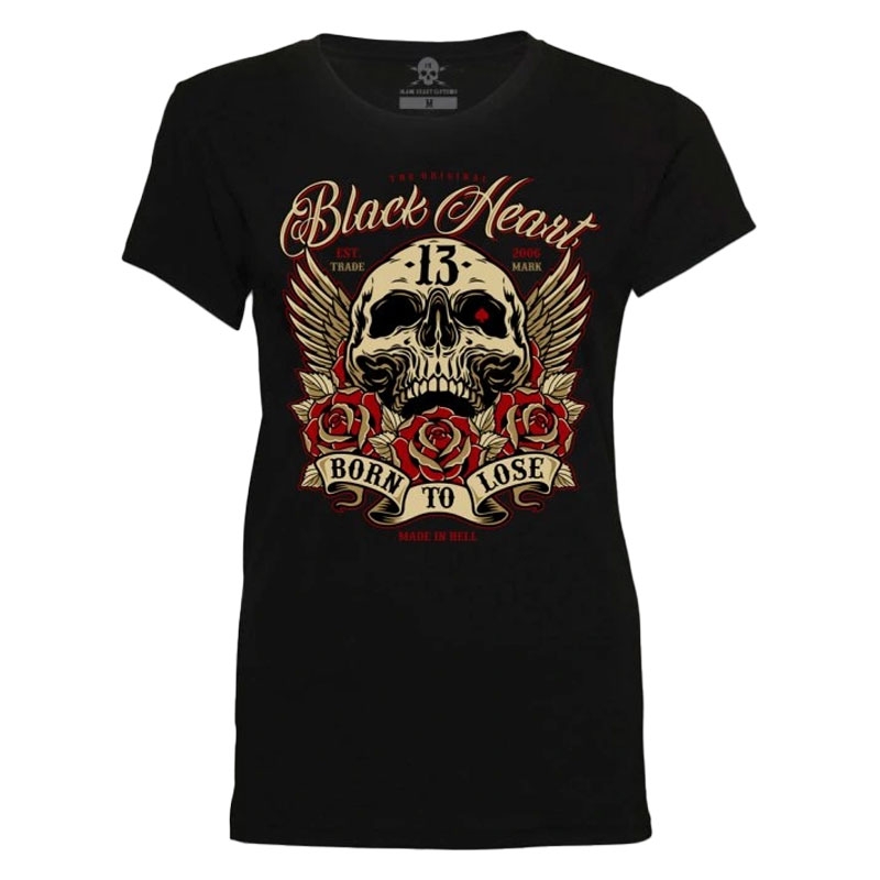 Maglietta donna Black Heart Born To Lose nero