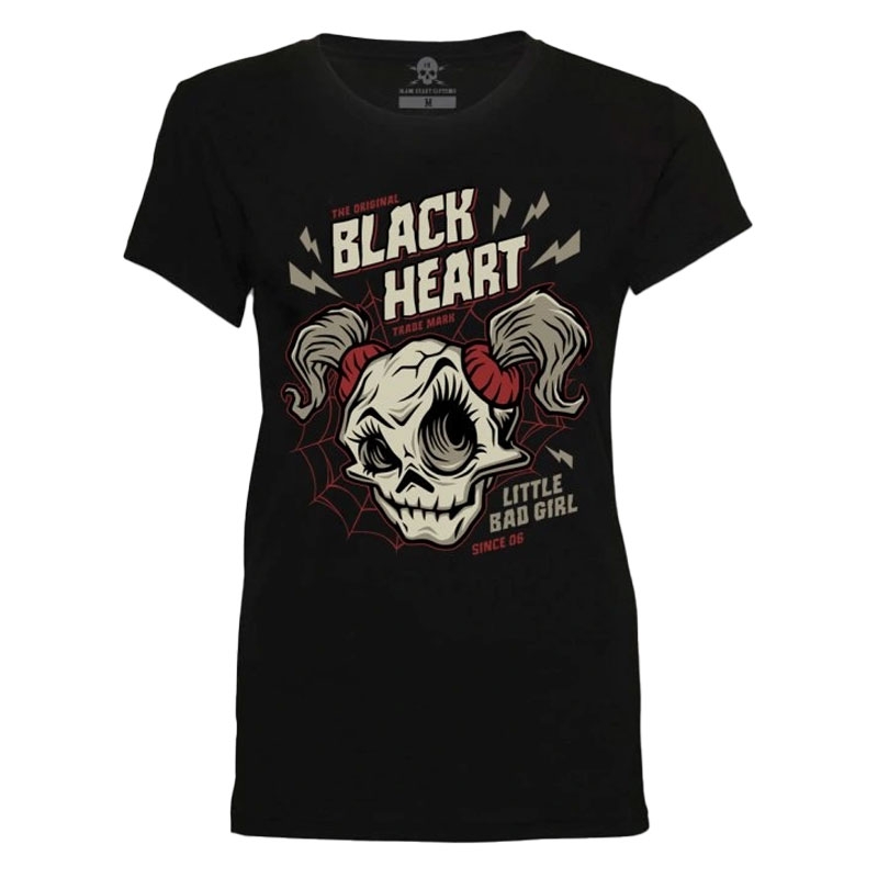 Maglietta donna nera Heart Ghost Face nero