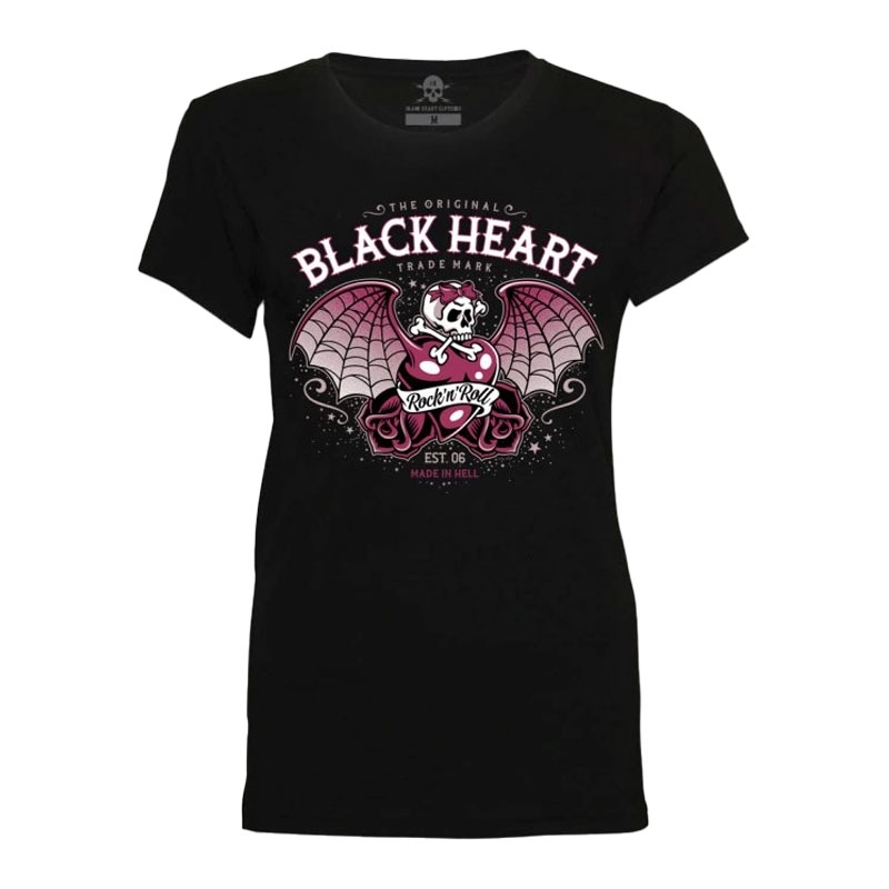 Maglietta donna nera Heart Wings Heart nero