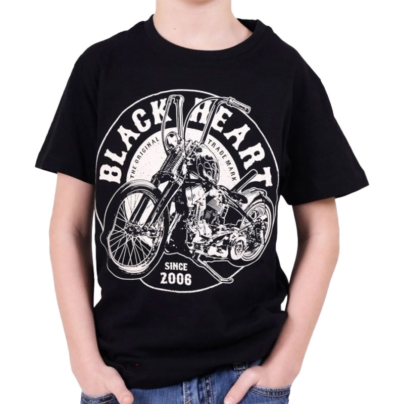Maglietta Black Heart Chopper Kid Nero