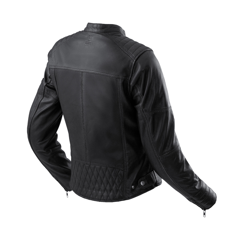 Giacca da moto in pelle Rebelhorn Hunter II Donna Nero