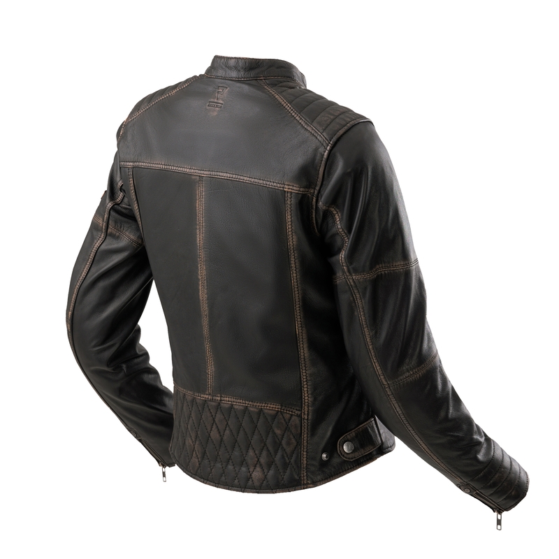 Giacca da moto da donna in pelle Rebelhorn Hunter II marrone