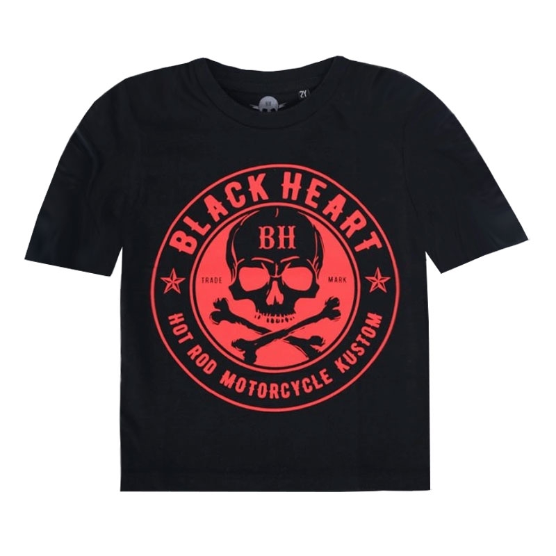 Maglietta per bambini Black Heart Red Skul Blk Black