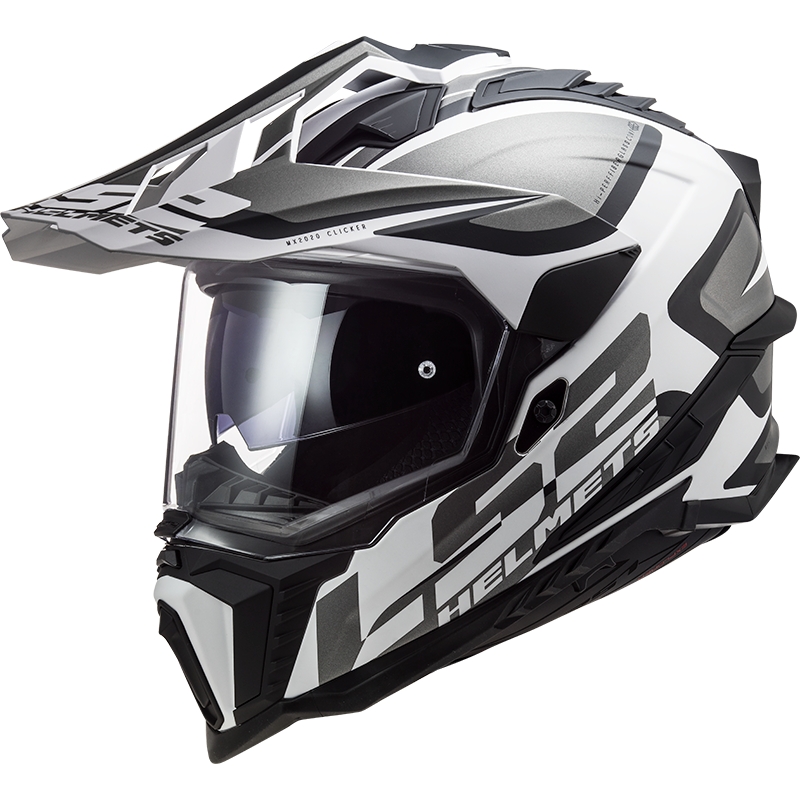 Casco da enduro LS2 MX701 Explorer Alter nero opaco e bianco