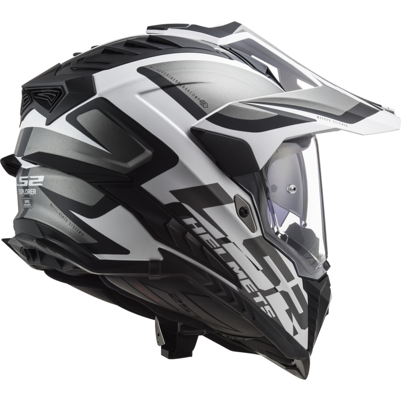 Casco da enduro LS2 MX701 Explorer Alter nero opaco e bianco