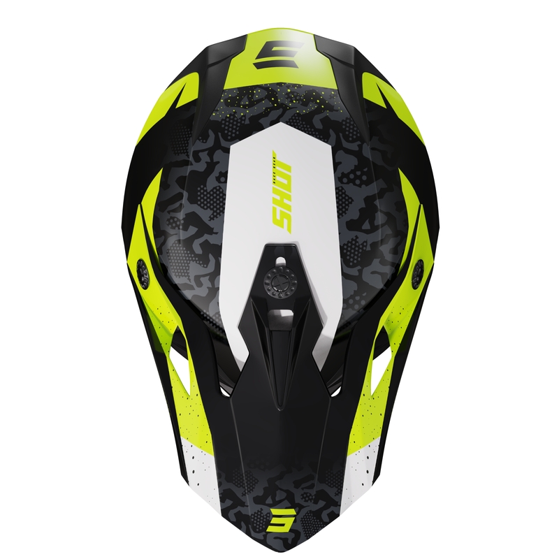 Casco da motocross per bambini Shot Pulse Airfit nero lucido-bianco-giallo fluo Saldi