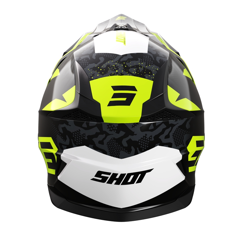 Casco da motocross per bambini Shot Pulse Airfit nero lucido-bianco-giallo fluo Saldi