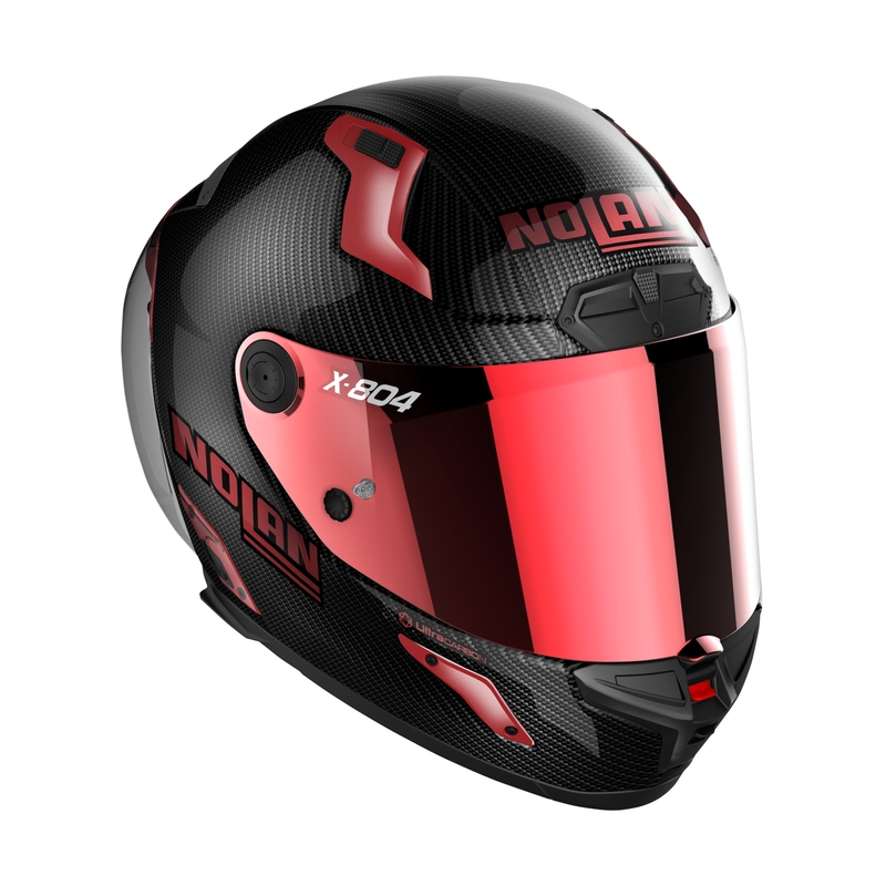 Casco moto Nolan X-804 RS Ultra Carbon Iridium Edition nero-rosso integrale