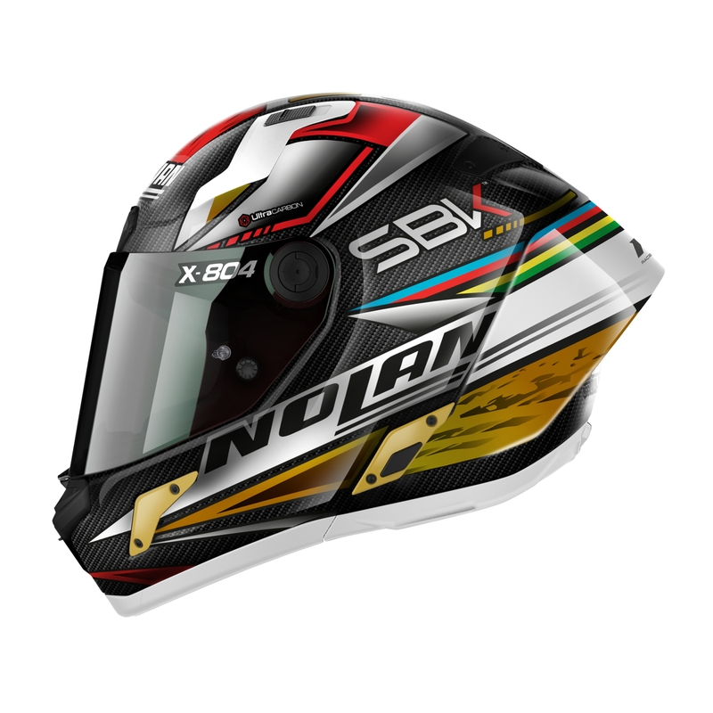 Nolan X-804 RS Ultra Carbon SBK casco moto integrale nero-rosso-oro