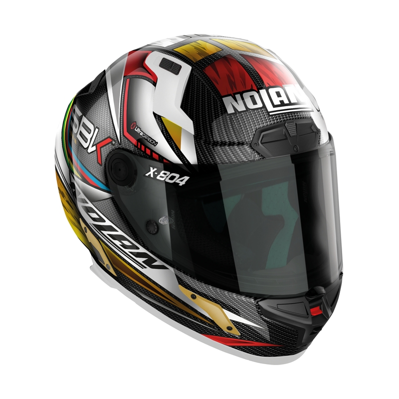 Nolan X-804 RS Ultra Carbon SBK casco moto integrale nero-rosso-oro