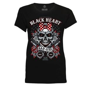 Maglietta donna nera Heart Bell Piston nero