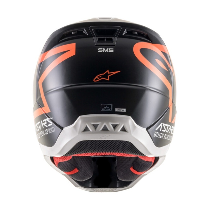 Casco da motocross Alpinestars S-M5 Compass nero-arancio fluo