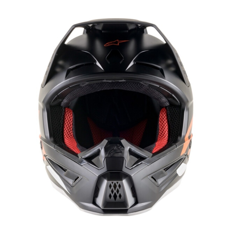 Casco da motocross Alpinestars S-M5 Compass nero-arancio fluo
