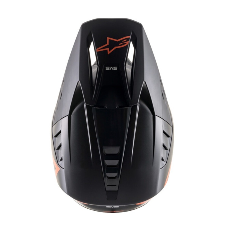Casco da motocross Alpinestars S-M5 Compass nero-arancio fluo