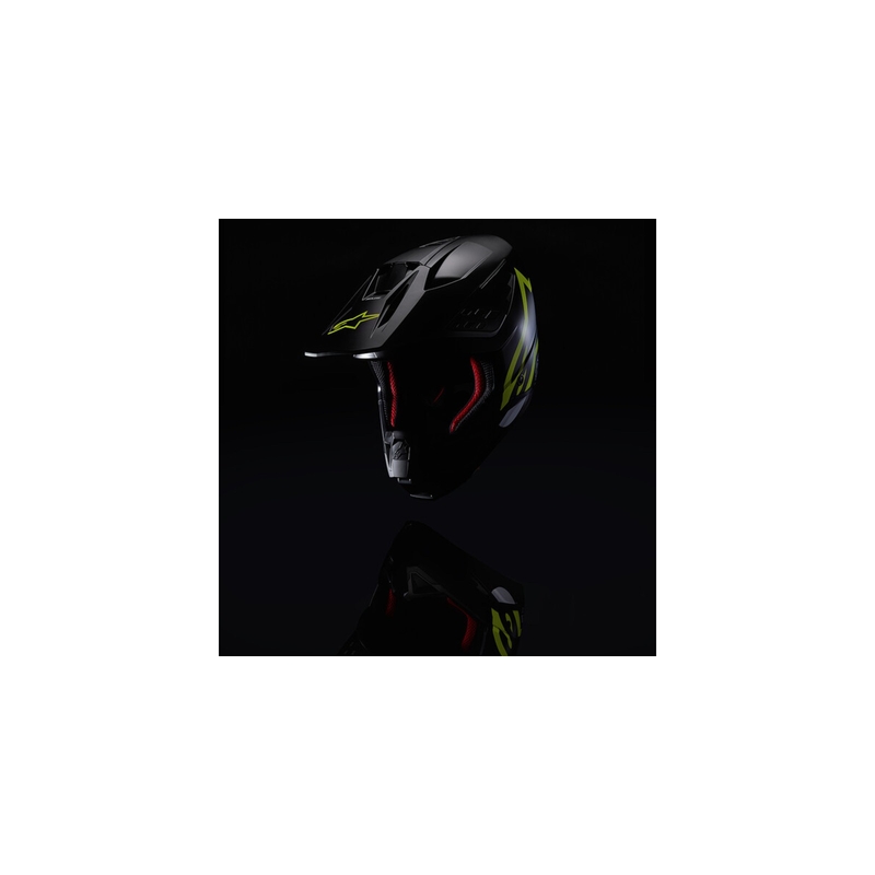 Alpinestars S-M5 Compass casco da motocross nero-giallo fluo