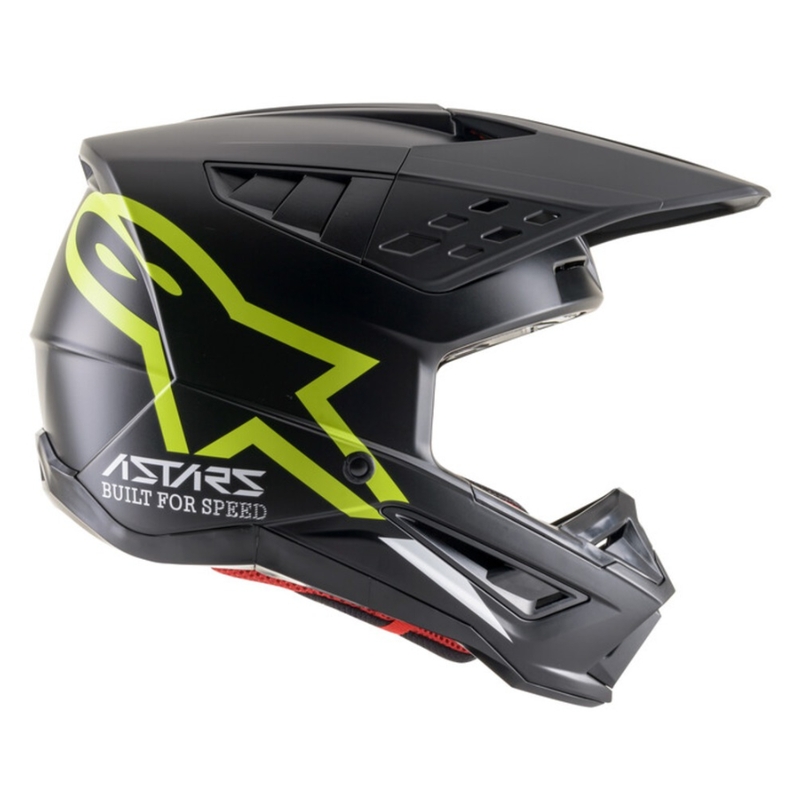 Alpinestars S-M5 Compass casco da motocross nero-giallo fluo