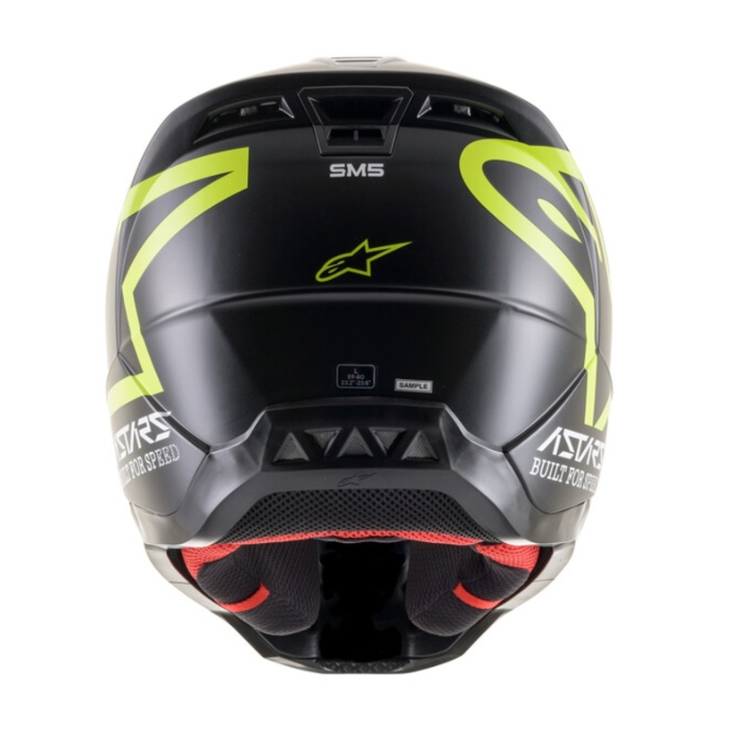 Alpinestars S-M5 Compass casco da motocross nero-giallo fluo