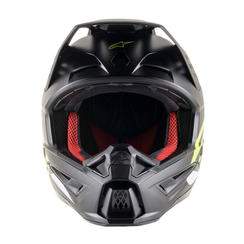 Alpinestars S-M5 Compass casco da motocross nero-giallo fluo