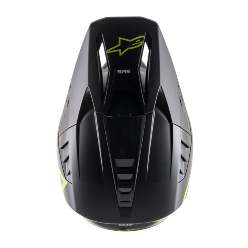 Alpinestars S-M5 Compass casco da motocross nero-giallo fluo