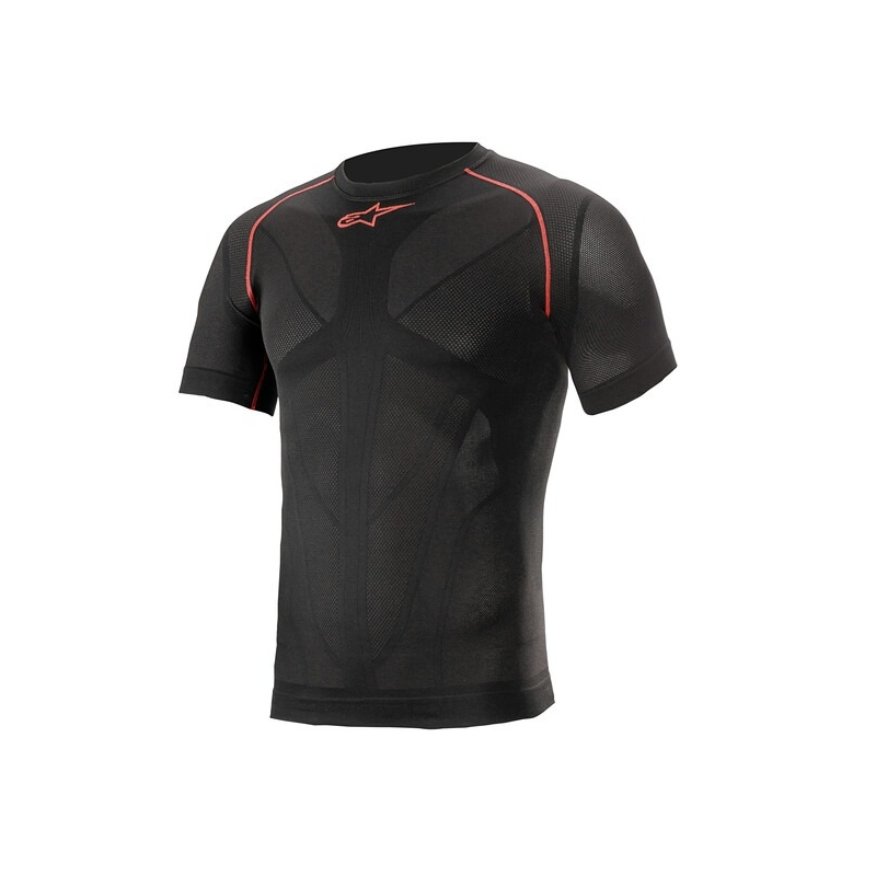 Alpinestars Ride Tech Summer maglia termica a maniche corte nera e rossa