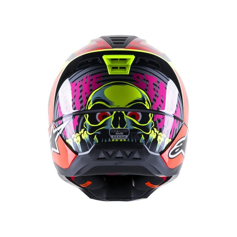 Casco da motocross Alpinestars S-M5 Solar Flare giallo fluo-rosso-nero
