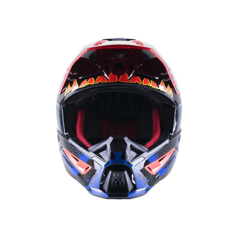 Alpinestars S-M5 Solar Flare Casco da motocross nero-blu-rosso-fluo-giallo fluo Saldi