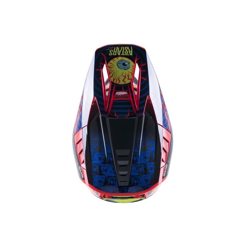 Alpinestars S-M5 Solar Flare Casco da motocross nero-blu-rosso-fluo-giallo fluo Saldi