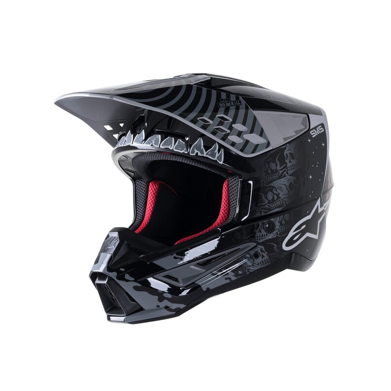 Alpinestars S-M5 Solar Flare Casco da motocross nero e grigio Saldi