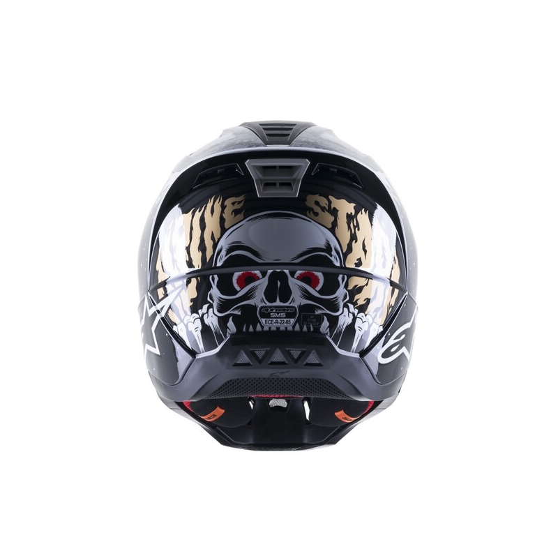 Alpinestars S-M5 Solar Flare Casco da motocross nero e grigio Saldi