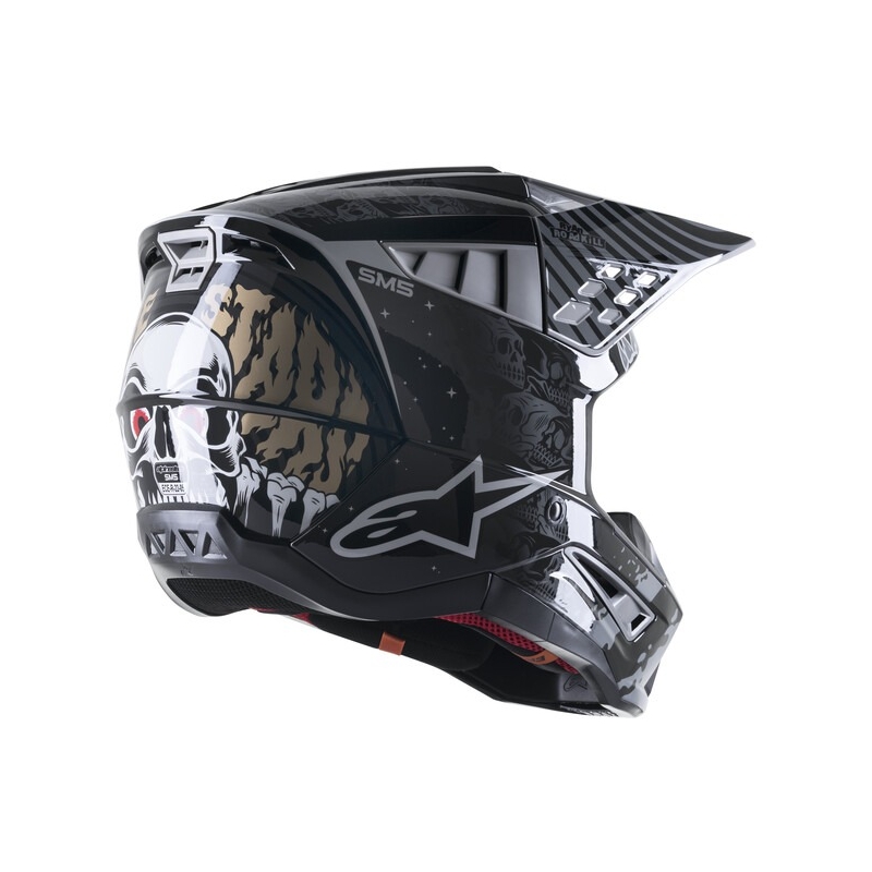 Alpinestars S-M5 Solar Flare Casco da motocross nero e grigio Saldi