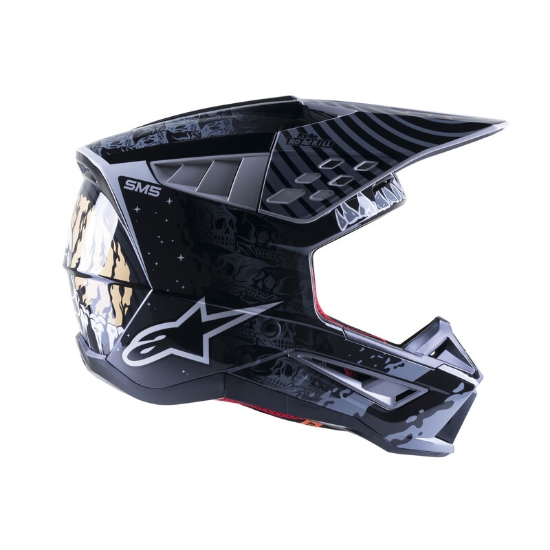 Alpinestars S-M5 Solar Flare Casco da motocross nero e grigio Saldi