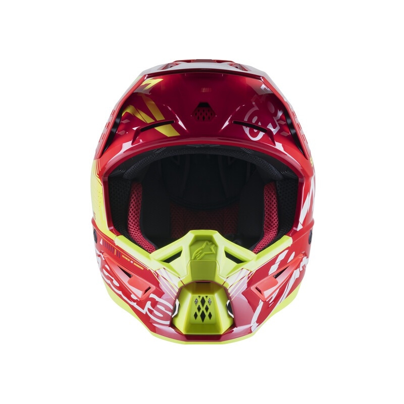 Casco da motocross Alpinestars S-M5 Action rosso-giallo fluo-bianco-blu