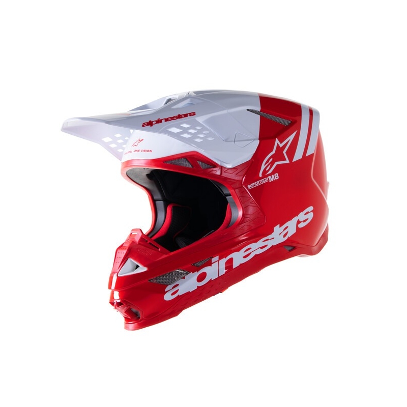 Alpinestars Supertech S-M8 Radium 2 Casco da motocross rosso e bianco