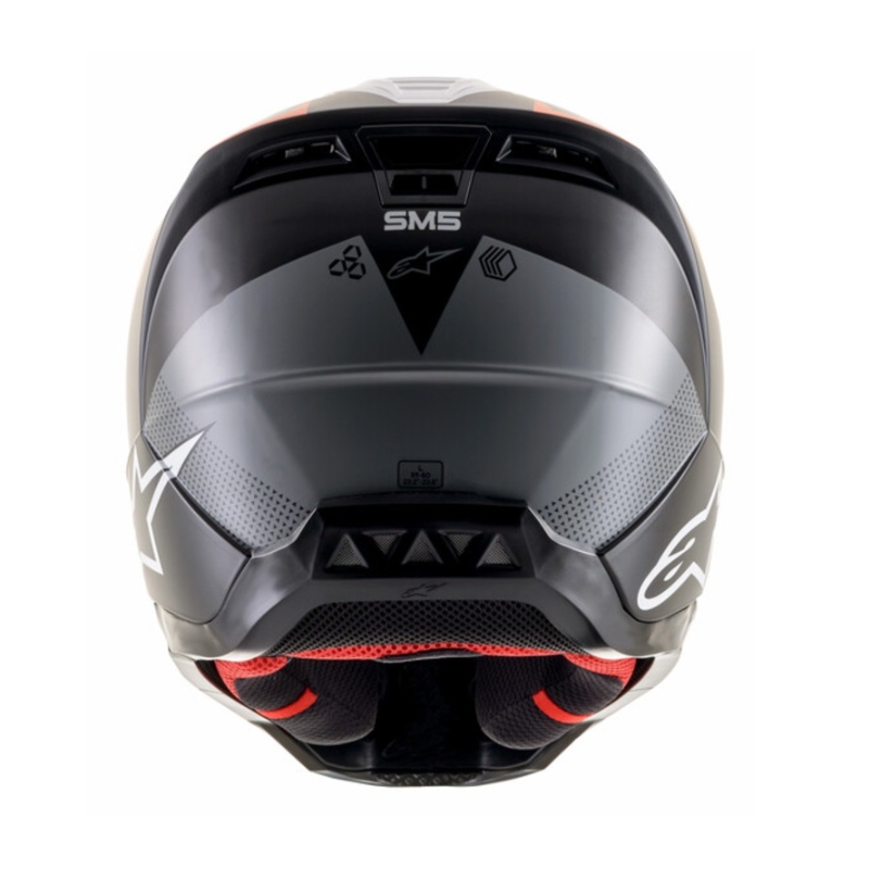 Alpinestars S-M5 Rayon casco da motocross nero-bianco-arancio fluo opaco