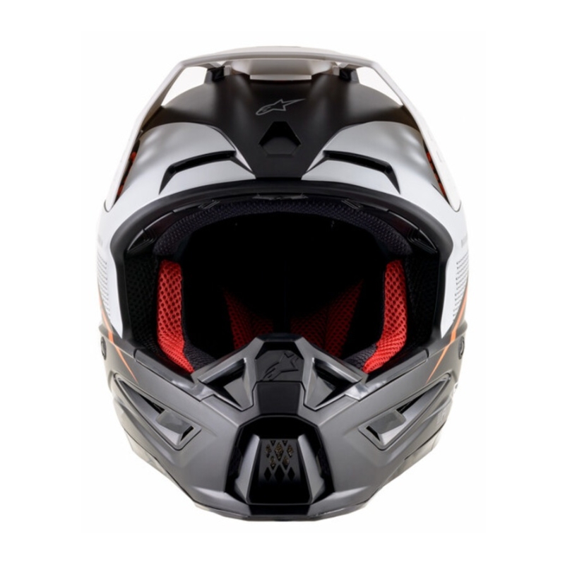 Alpinestars S-M5 Rayon casco da motocross nero-bianco-arancio fluo opaco