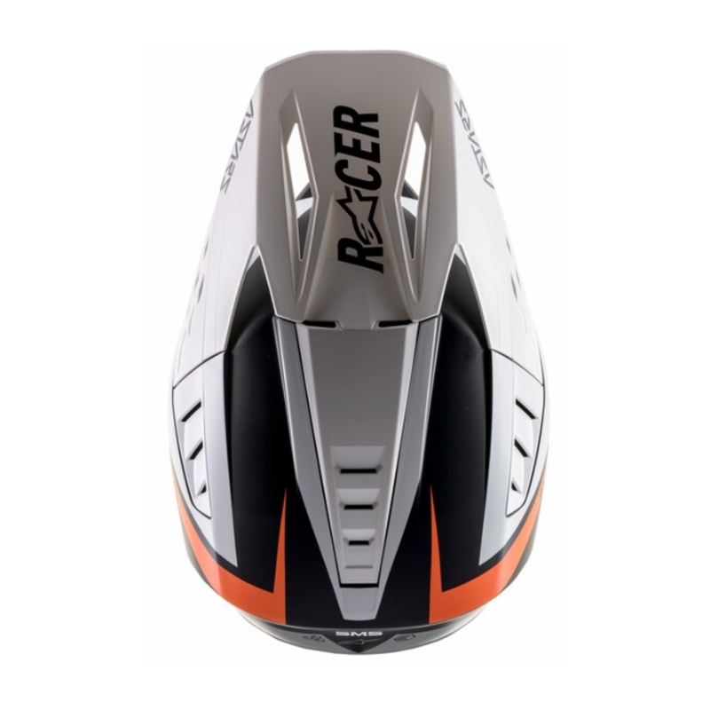 Alpinestars S-M5 Rayon casco da motocross nero-bianco-arancio fluo opaco