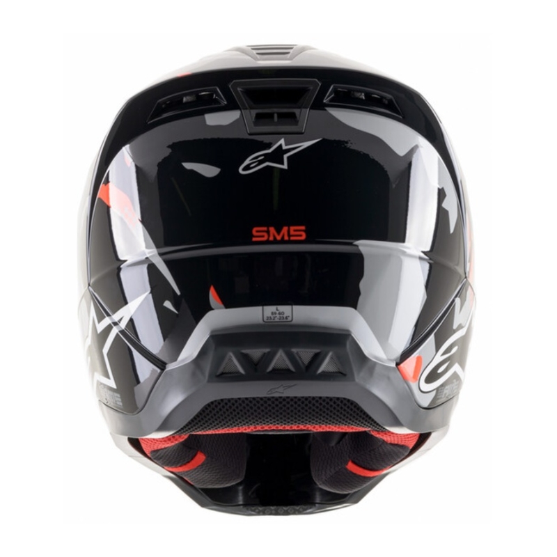 Alpinestars S-M5 Rover casco da motocross antracite-rosso fluo-grigio maschera