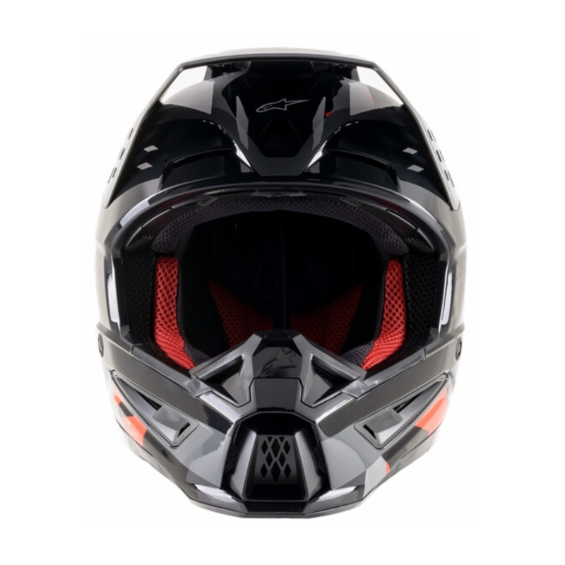 Alpinestars S-M5 Rover casco da motocross antracite-rosso fluo-grigio maschera