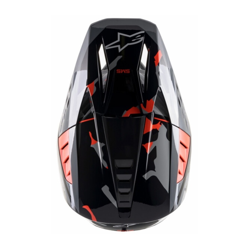 Alpinestars S-M5 Rover casco da motocross antracite-rosso fluo-grigio maschera